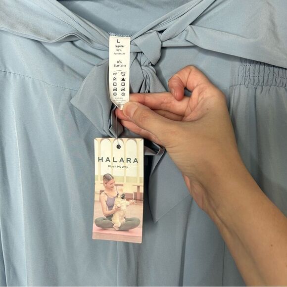 Halara Breezeful High Waisted Shirred Tie Front & Back Casual Pants Large NWT - Picture 15 of 16